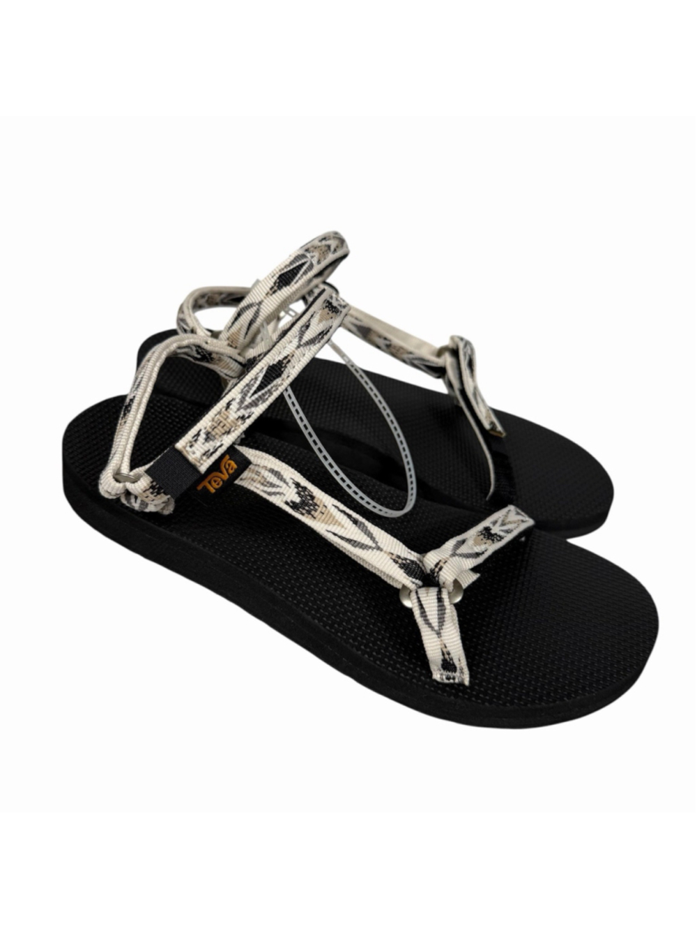 Teva Original Universal Slim Womens Size 6 Sandal archive wings white/ black
